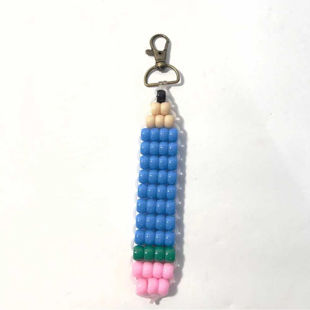 Handmade Pony Bead Pencil Keychain Bag Charm
